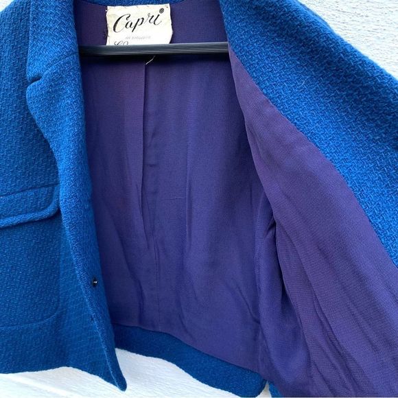 Vintage Capri L.J. Woolen Fabric Tweed Cropped Blazer Jacket - Picture 9 of 9